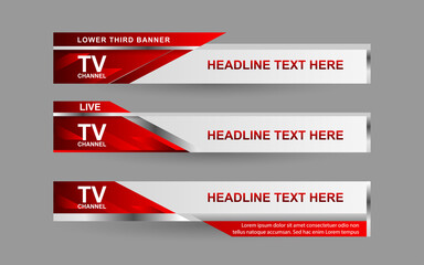 Wall Mural - set collection vector of broadcast news lower thirds template layout design banner for bar headline 
