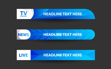 Wall Mural - set collection vector of broadcast news lower thirds template layout design banner for bar headline 