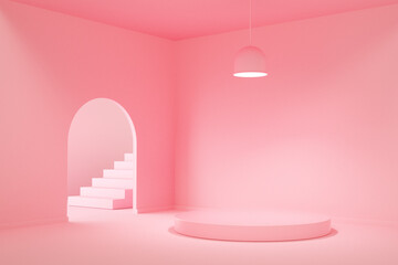 Poster - minimal scene template display for show product 3d render