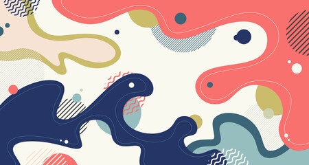 Poster - abstract liquid splash form freestyle of illustration art template colorful. decorate of minimalist 