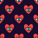 Fototapeta Dinusie - vector seamless pattern with hearts