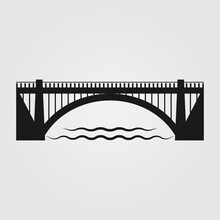Bridge Over The River Or Sea Icon. Transport Bridge Symbol. Logo Design Element.