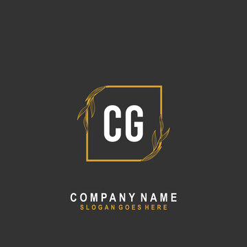 Initial letter CG Signature, beauty monogram and elegant logo design, handwriting logo of initial signature, wedding, fashion, floral and botanical with creative template