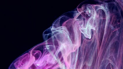 Wall Mural - Mystic Smoke on Black Background.