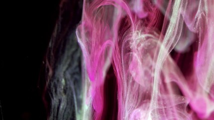 Wall Mural - Mystic Smoke on Black Background.