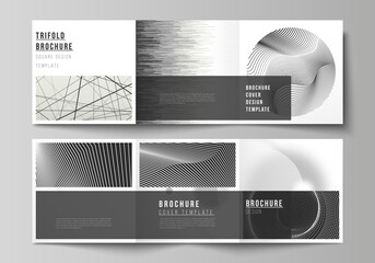 Wall Mural - Vector layout of square format covers design templates for trifold brochure, flyer, magazine. Geometric abstract technology background, futuristic, science, technology concept for minimalistic design.