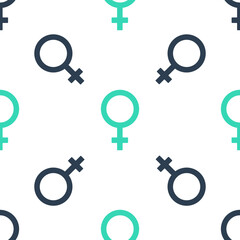  Green Female gender symbol icon isolated seamless pattern on white background. Venus symbol. The symbol for a female organism or woman. Vector.