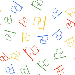 Fototapete - Color Flag icon isolated seamless pattern on white background. Vector.