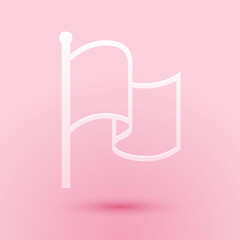 Fototapete - paper cut flag icon isolated on pink background. paper art style. vector.