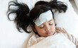 © Asada - Asian child sick, child ill, have a cold fever and receiving a medical
