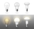 Low energy fluorescent halogen and incandescent light bulbs realistic set