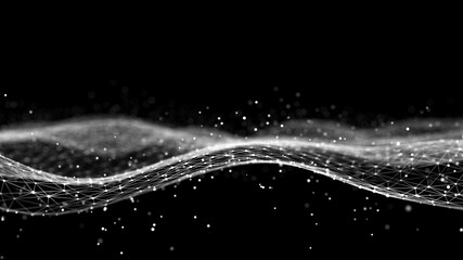 Fototapete - Information Technology. Digital background. 3D visualization of big data. 3d rendering.