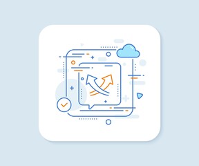 Aufkleber - Intersection arrows line icon. Abstract vector button. Exchange and turn, cross sign. Intersection arrows line icon. Speech bubble concept. Vector