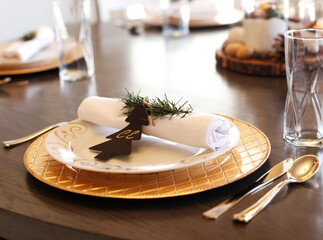 Dinner plate, Christmas table setting, holiday table 