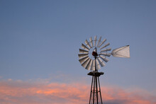 Windmill On A Hill At Sunset