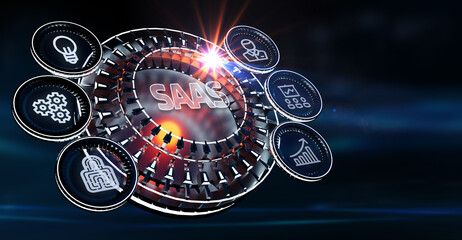 Software as a Service SaaS. Software concept. Business, modern technology, internet and networking concept.