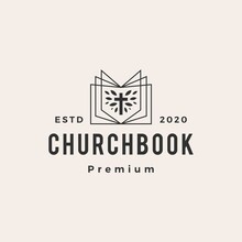 Church Book Hipster Vintage Logo Vector Icon Illustration