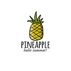 Sticker - Pineapple logo. Sketch for your design