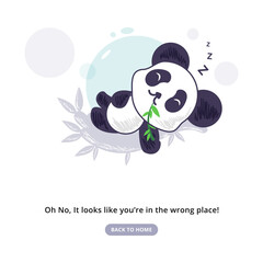 Poster - Error 404 Page With Sleeping Panda
