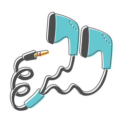 Wall Mural - earphones hand drawn design vector illustration