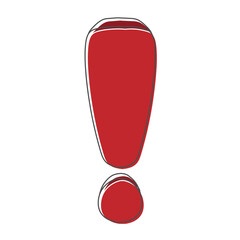 Poster - exclamation mark hand drawn design vector illustration