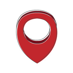 Fototapete - location pin hand drawn design vector illustration