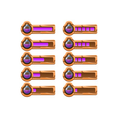 Wall Mural - set of wooden game ui potion magic progress bar from low to full for gui asset elements vector illus