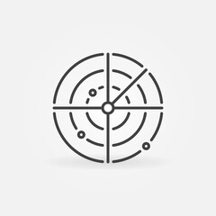 Poster - Radar or Radio Waves Detection System linear vector concept round icon