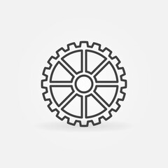 Poster - Cog or Gear Wheel vector thin line concept icon or design element