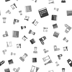 Poster - Set Binary code, Chess, Burger and Nerd geek on seamless pattern. Vector.