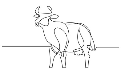 Continuous line Chinese new year 2021 year of the cow