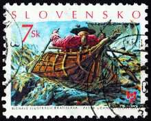 Postage Stamp Slovakia 2001 Gullivers Travels, Illustration