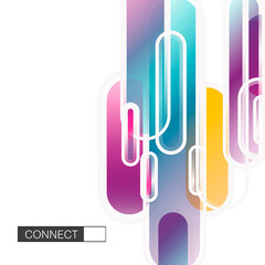Poster - Abstract dynamic geometric background. Flat dynamic shapes connect. Vector illustration