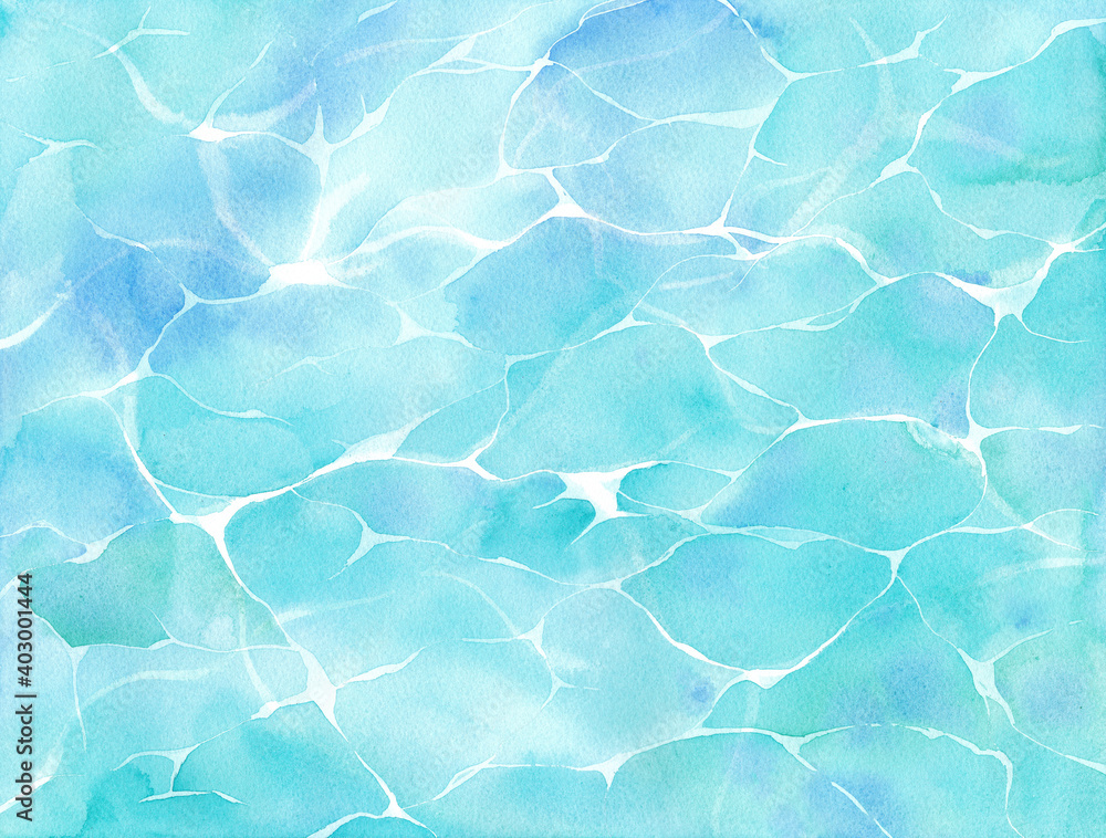 ゆらめく透き通った水面の抽象イメージ 水彩イラスト 背景 壁紙 Abstract Poster Abstra Keiko Takamatsu