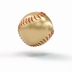 gold baseball ball on white. concept of victory and success.