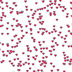 Poster - Many pink hearts on a white background. 3d render. Valentine's Day. Suitable for creating love-themed collages.