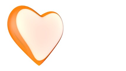 Poster - Color image of a heart on a white background. Valentine's Day. Render.