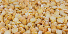 Orange Dried Peas With Visible Details. Background Or Textura