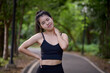 © NITIKAN T. - Asian woman is warm up, To make the muscles flexible Before going to jogging for good health and energy metabolism,Outdoors cross training workout. Healthcare concept