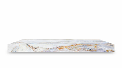 Aufkleber - Shelf marble isolated on a white background and display montage for the product Embed Clipping Path separate with black shadows.
