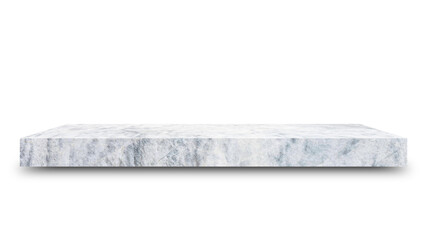 Aufkleber - Shelf marble isolated on a white background and display montage for the product Embed Clipping Path separate with black shadows.