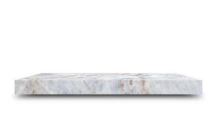 Aufkleber - Shelf marble isolated on a white background and display montage for the product Embed Clipping Path separate with black shadows.