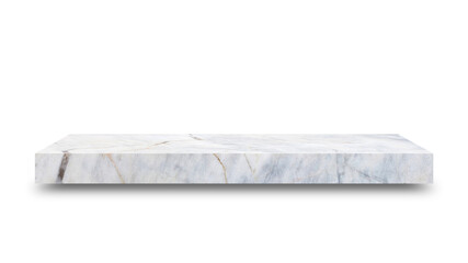 Aufkleber - Shelf marble isolated on a white background and display montage for the product Embed Clipping Path separate with black shadows.