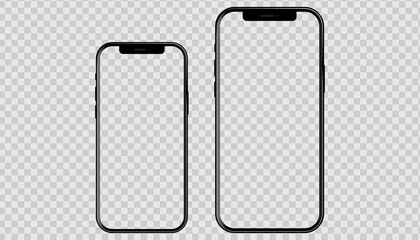 Aufkleber - Realistic set of phone mockups with blank screens. Modern popular phones. Mockup for your design. Vecto graphics EPS 10