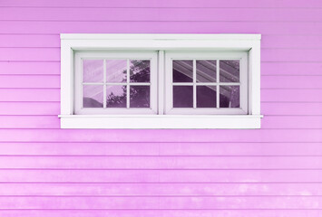 Poster - Window on wooden wall. Building abstract background