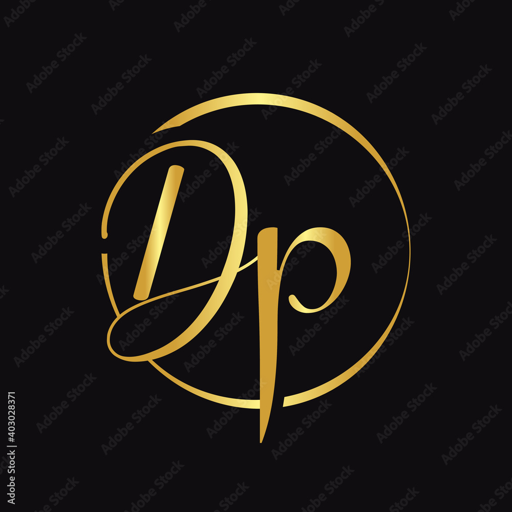 Initial DP Script Letter Type Logo Design With Modern Typography Vector ...