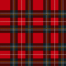 Plaid Scottish Seamless Pattern.Red, Bordo,gray, White And Yellow Colors. Tartan, Plaid, Clothes, Shirts, Tablecloths. Fabric Texture Seamless Pattern. Stock Vector Illustration.