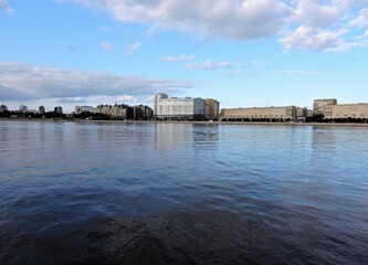 Wall Mural - view of the river and embankment in Saint-Petersburg, Russia