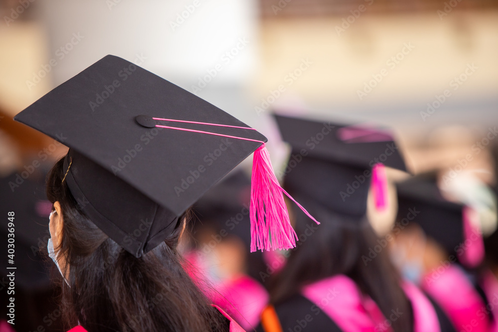 Grad Cap Back Graduation cap image from the back of graduates Graduates attending the ...