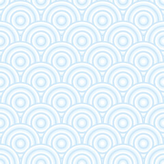 Poster - Blue art deco pastel fish scale background, water like pattern.